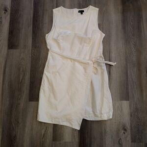 Cream Sleeveless Wrap Dress
